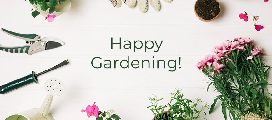 Happy gardening text